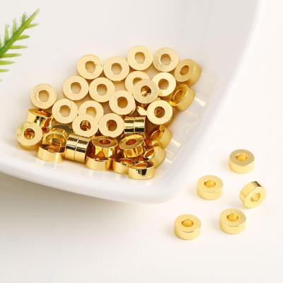 Mărgele Rotunde Distanțiere Groase Placate cu Aur 14k Rezistente la Decolorare pentru Bijuterii DIY