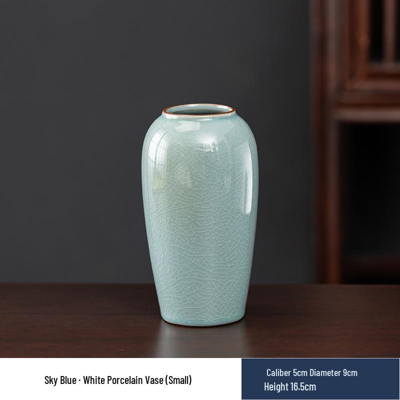 Vaso in Ceramica di Alta Gamma Ge Kiln Retrò per Fiori Freschi, Idroponica e Bambù