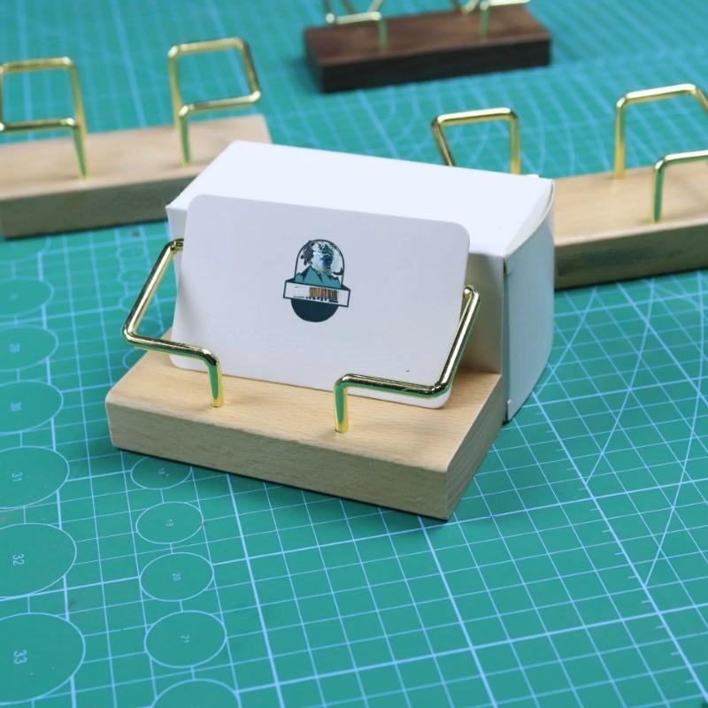Business Card Holder Organizer Office Desk Display Stand Memo Counter Accessories Tabletop Shelf Home Wooden Card Holder Storage