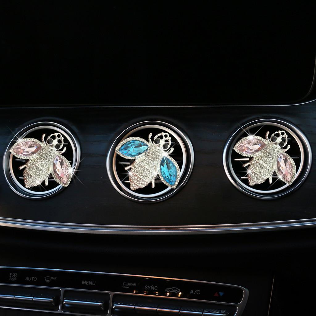 Crystal Bee Unique Car Aromatherapy Clip Air Vent Perfume Holder Set Decorative