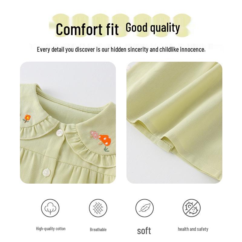 2026 Girls' Long Sleeve Doll Collar Shirt for Autumn and Spring