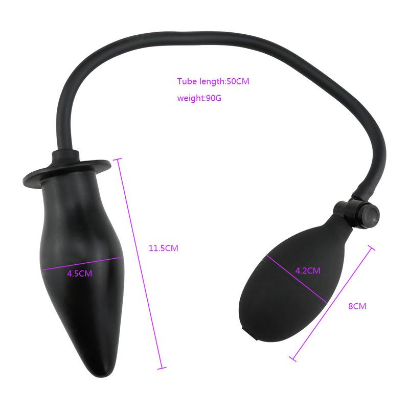Soft Black Pump Air-filled Silicone Inflatable Anal Plug Dildo Butt Plug Anal Dilator Anus Massager Sex Toys For Men Woman Gay