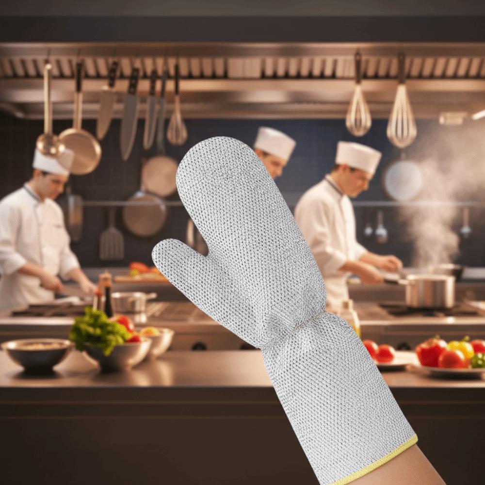 6PCS Extended Design Steel Wire Gloves Waterproof Cleaning Gloves Dishwashing Gloves  Kitchen Use