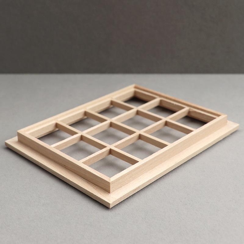 1 Set Furniture Accessories 1/12 Wooden Unpainted 6-Panel Door Dolls House Miniature Fairy Garden Decoration