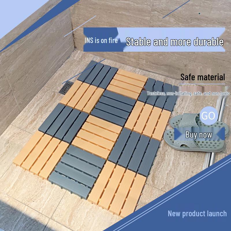 Covoraș de podea impermeabil, antiderapant, interconectabil pentru piscine, băi, bucătării și dușuri