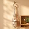 Onion And Potato Storage Keeper Handwoven Cotton Rope Mesh Bag, Wall-Mounted Bohemian Style Organizer, Kitchen Countertop Space Saver Breathable