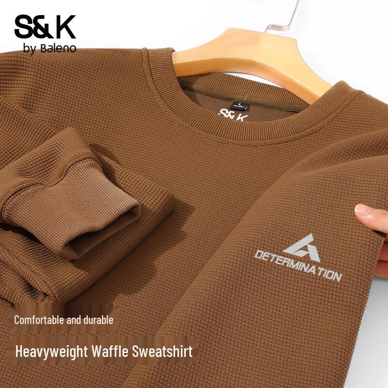 Baleno Men's S&K Waffle Knit Crew Neck Sweatshirt