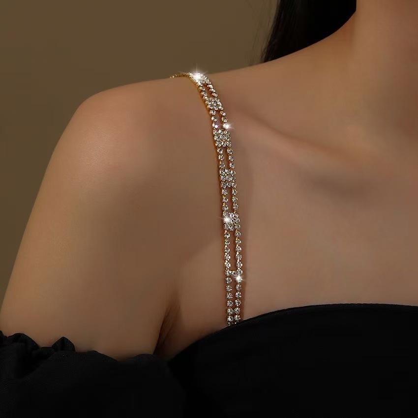 Adjustable Rhinestone Thin Bra Strap Butterfly Heart Crown Pendant Replacement Shoulder Strap Women Wedding Party Dress Accessory