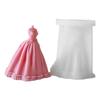 Bridal Wedding Dress Silicone Mold for Crafting Soap Evening Skirt Aromatherapys Candle Mould Home Decoration Tool