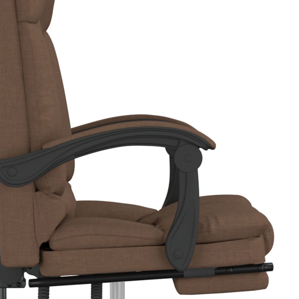 Massage Office Chair In Brown Fabric
