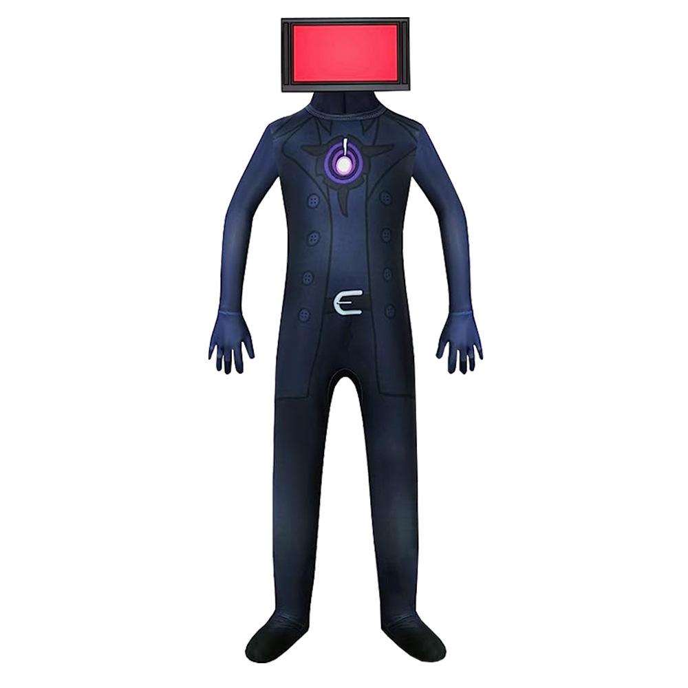 

Tv Toilet Skibidi Man Cosplay Costume Halloween Role Playing Events Game Party TV ,Kid 110