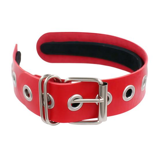 Gotischer Punk-Haarreif Handgefertigtes Stirnband mit Schnalle aus Kunstleder Nahtloses Design Stirnband