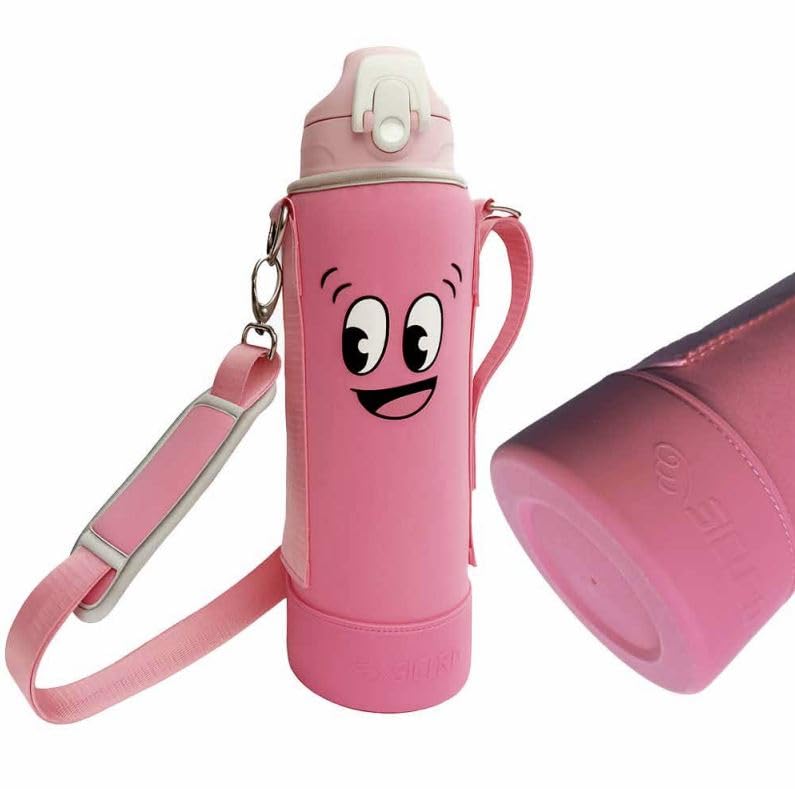 EliteStore Water Bottle 1000ml with Silicone Stretchable Fits Thick and Narrow Shoulder Strap with Shoulder Perfect for Field and Outdoor Play Fits 1L