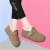 Winter new retro platform Birkenstocks casual soft soles velvet round head fashion versatile Muller cotton shoes