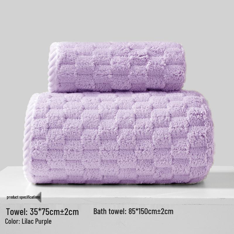 Xiangfengyun Dorge Large Coral Fleece Bath Towel Set - Extra Thick, Soft, and Absorbent (85x150 cm)