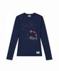 SEW-B Semi-Crop Shop. Fish Long Sleeve T-Shirt [Navy]