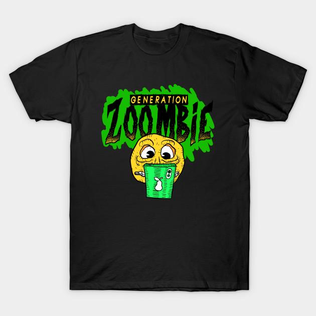 

Men Black Print T-shirt Zombie Zoomers. Gen Z Vs Boomers. No-Cut Transfer Paper Print Cotton Tshirt 2XL чорний