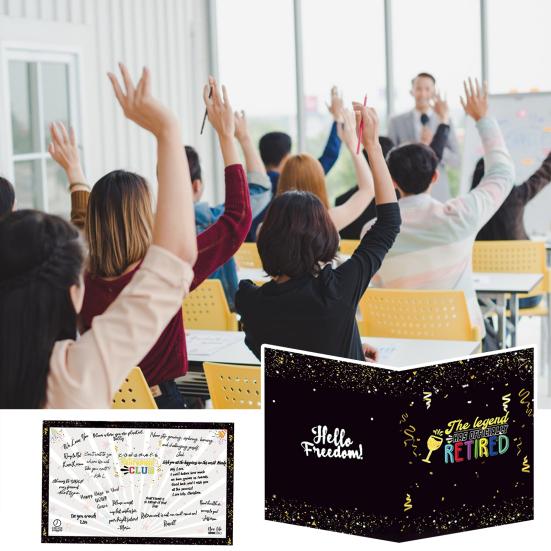 Foldable Farewell Card Coworker Retirement Dimission Colleagues Goodbye Signature Card Thick Paperboard Greeting Card Party Going Away Gift