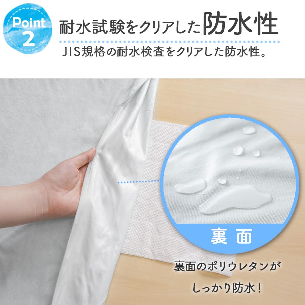 Iris Plaza Bedwetting Single Set of Suitable for Nursery and Elderly JIS Standard Water Blue Sheets, Size, 100x210cm, 2, Waterproof, 100% Cotton,