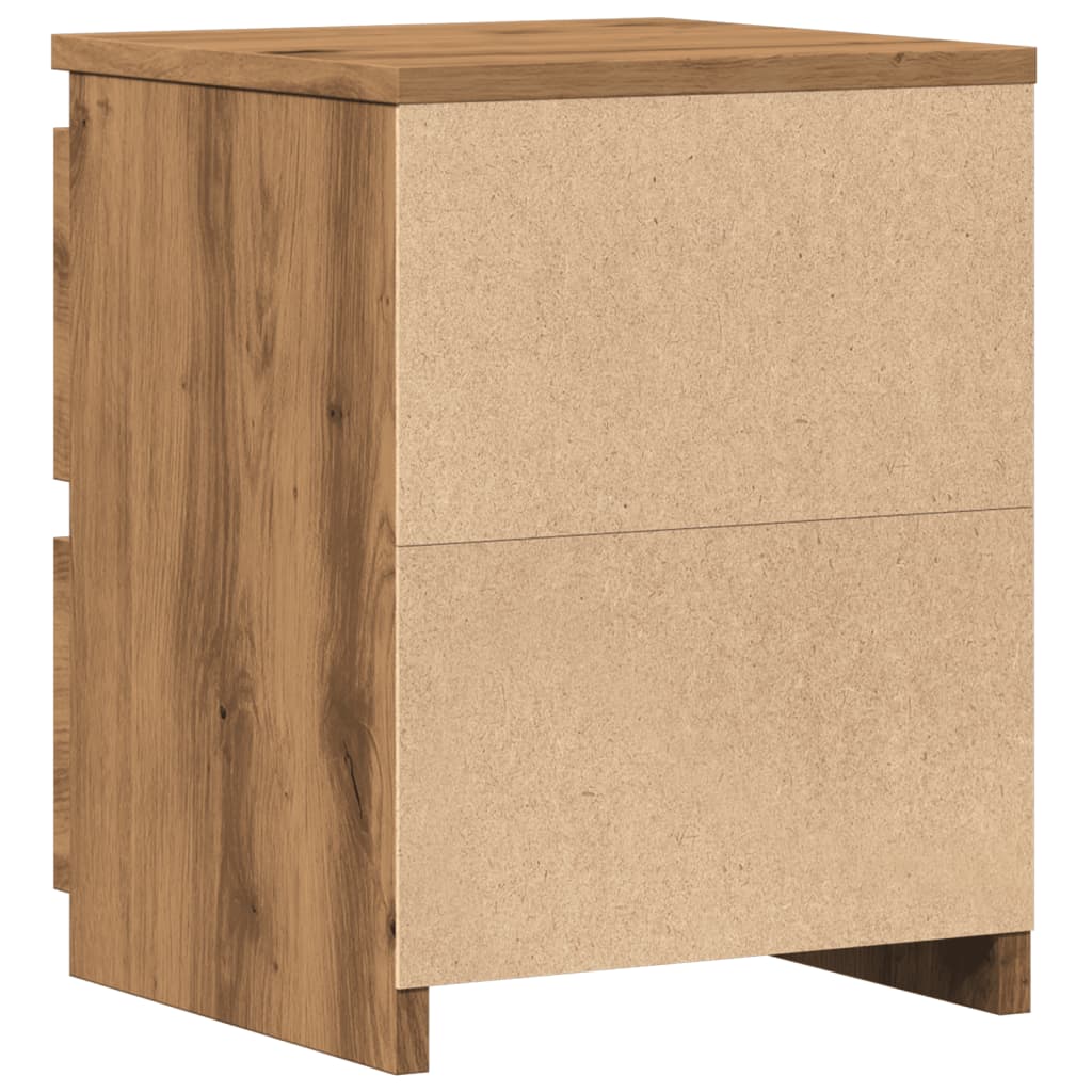Bedside Table for Modern Bedroom, 2 Drawers Storage Bedside Table, Sofa Sideboard for Living Room, Multifunctional Storage Cabinet, 30x30x40 Cm