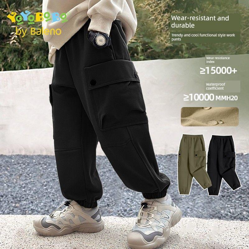 Baleno Kids Ybb Series Children s Outdoor Pants Boys  Trousers Spring and Autumn Style Big Boys  Outdoor Cargo Pants Trendy Black/Pure Color 130