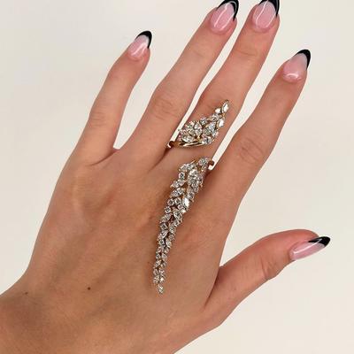 Zirkoon Ring Dames Niche Banket Veelzijdige Blad Ring Verstelbare Ring Accessoires