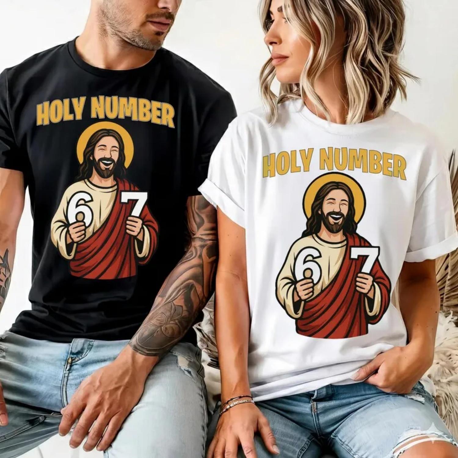 Holy Number 67 T-Shirt – Christian Streetwear, Faith Inspired Tee Mens Clothing  Graphic  T Shirts Cotton Vintage Round Neck S разноцветный