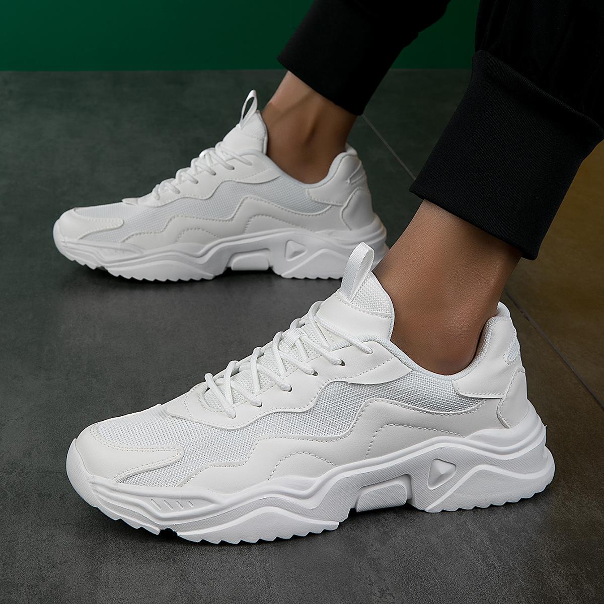 

Autumn and winter large size 46 thick-soled shock-absorbing dad shoes foreign trade lightweight casual sports shoes casual little white shoes men s sh 39 белый