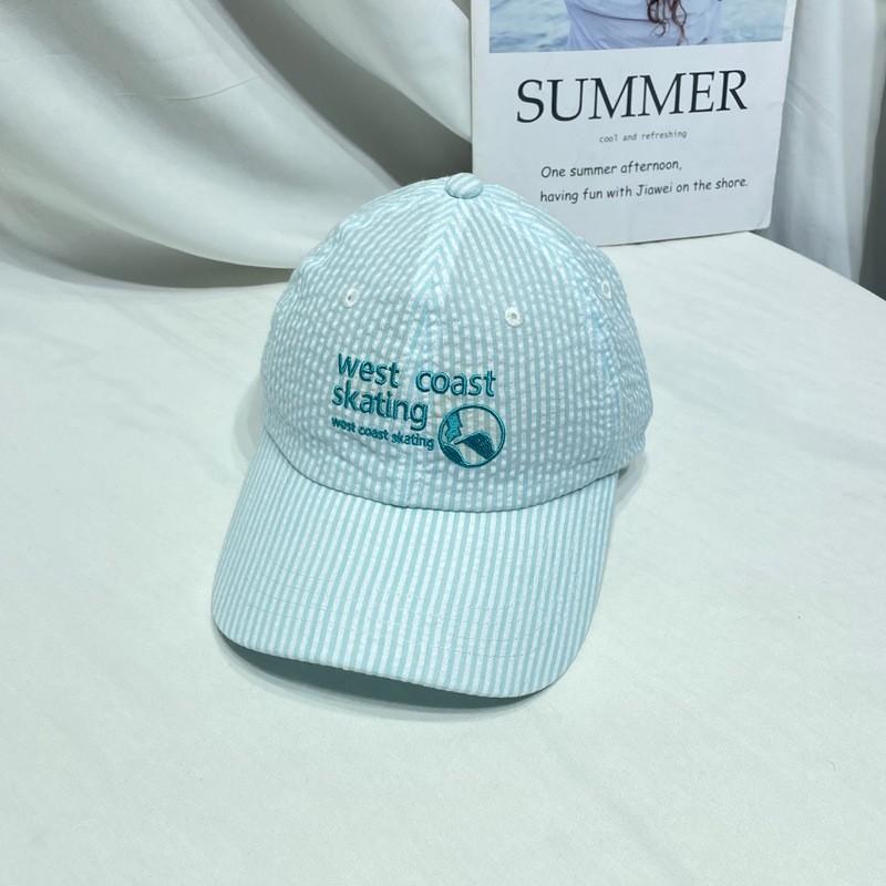 Embroidered Letter Baseball Cap With Flat Top And Wide Brim For Summer Fashion