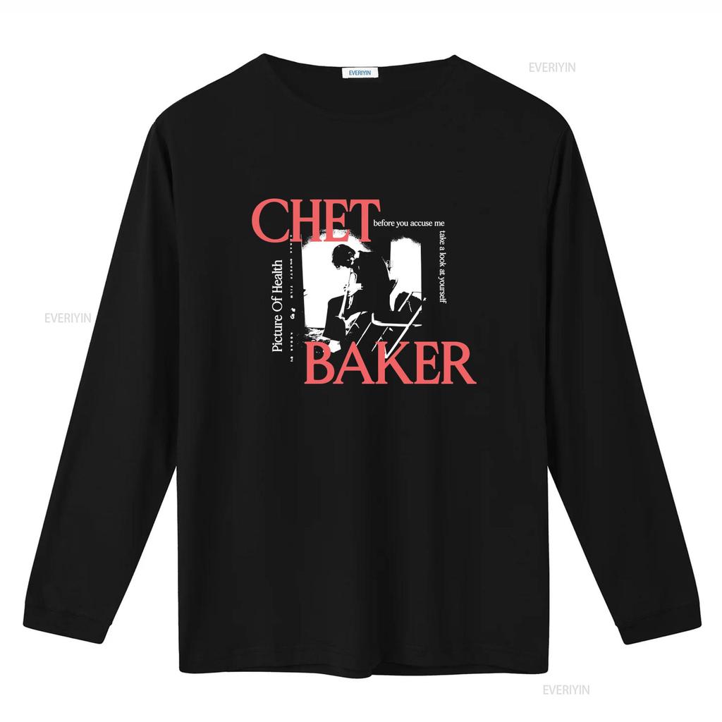 Hot CHET BAKER PICTURE OF HEALTH Cotton Black T Shirt All Sizes AA230 vintage Washed Versatile Unisex streetwear