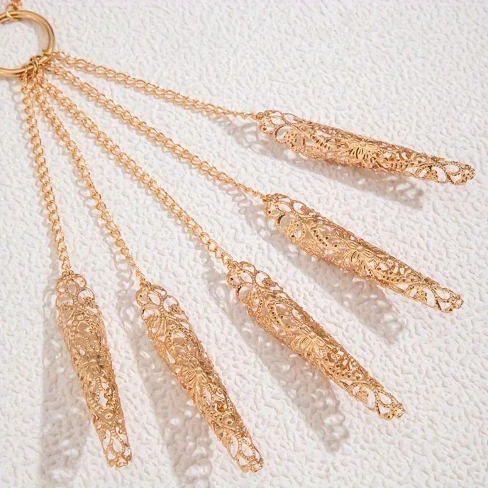 Exaggerated Mittens Bracelet Hollow Out Hand Back Chain Tapered Nail Chain Gothic Bracelet  Party