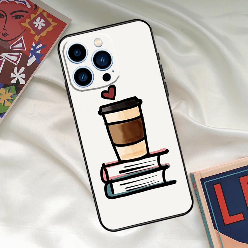 

Books And Coffee Phone Case For iPhone 17 16 15 13 12 11 14 Pro Max 16 Plus 12 13 Mini 16e 17 Air Funda Cover iPhone 16