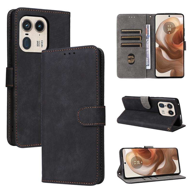 Flip-Cover für Motorola Edge 50 Ultra/Moto X50 Ultra, PU-Leder, Rundumschutz [RFID-Blockierung], Wallet-Cover