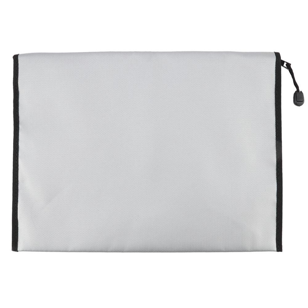 Zipper Closure Fireproof Waterproof Document Bag Portable Large Capacity Fireproof Documents Bag Silver Durable File Safe Bag