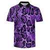 Summer Men's Fashion Short Sleeve Polo Shirt Colorful Pattern Design 3D Printed Outdoor Wear Comfortable Polyester Fiber