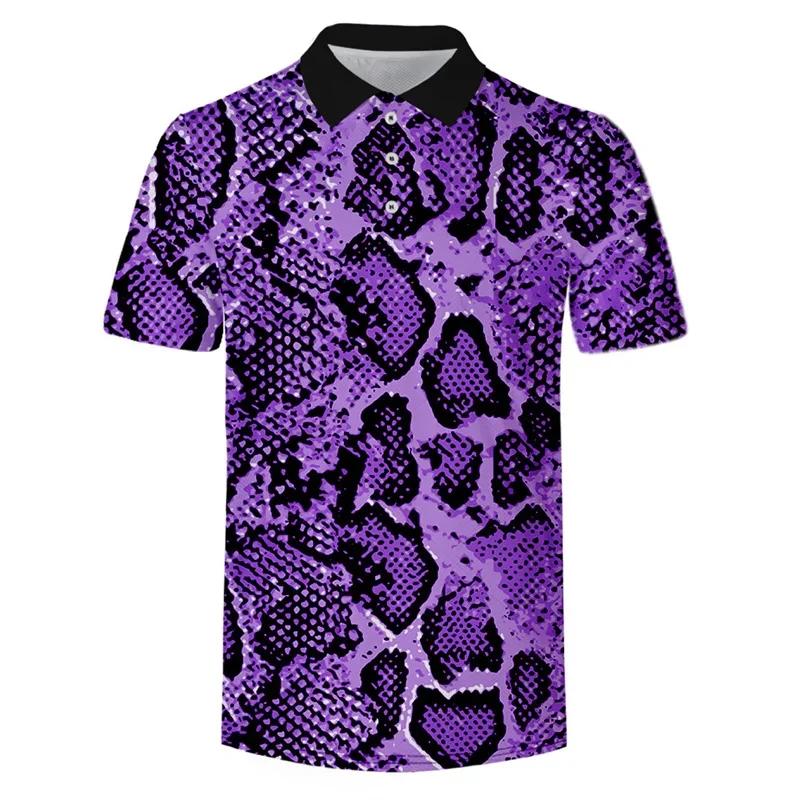 Summer Men's Fashion Short Sleeve Polo Shirt Colorful Pattern Design 3D Printed Outdoor Wear Comfortable Polyester Fiber