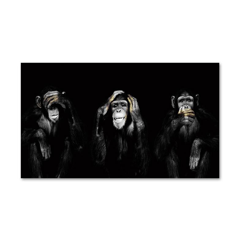 

Современные черно-белые животные орангутанги обезьяны картины на холсте постеры принты настенные художественные картины для гостиной домашний декор 50x70cm No Framed