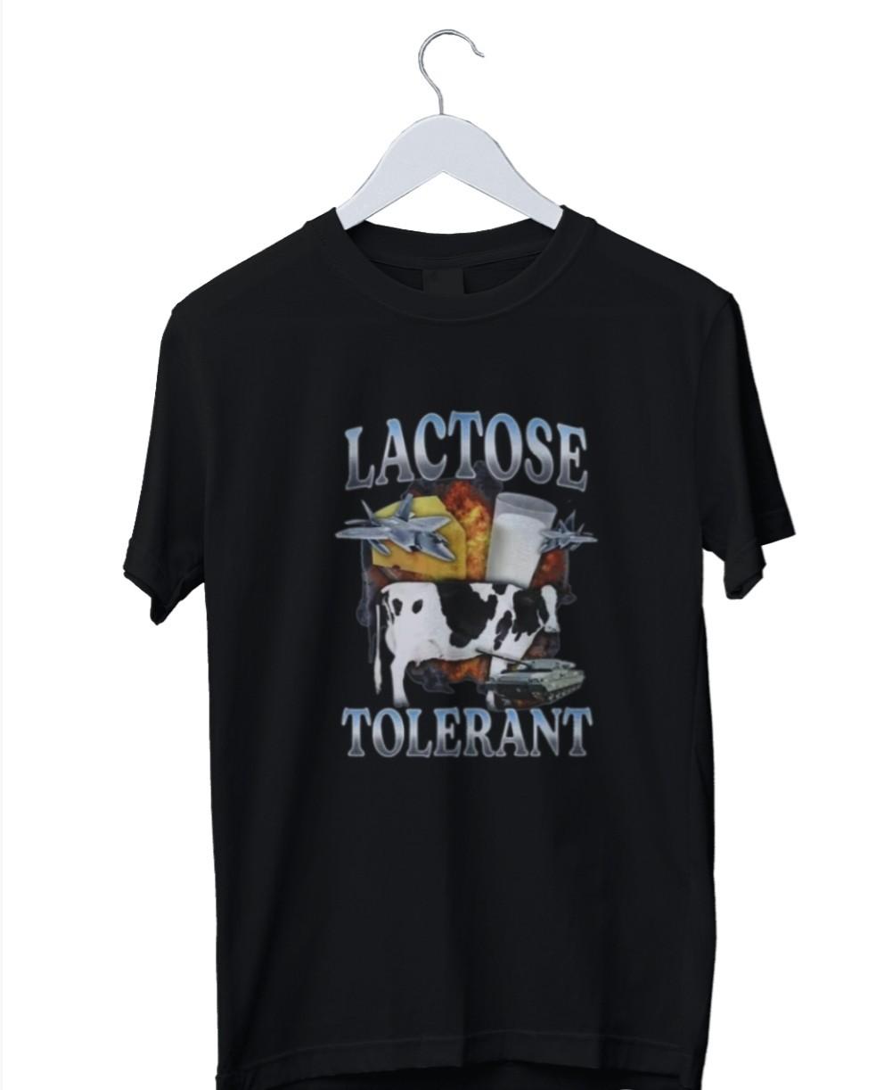 

Lactose Tolerant Vintage Graphic Print Mens Unisex T-Shirt Mens Womens Tees Top 4XL