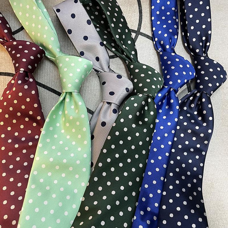 Candy Color Polka Dot Wide Edition 8cm Men's and Women's Shirts Accessories Trendy neck Tie Four Seasons Dark Green neck tie