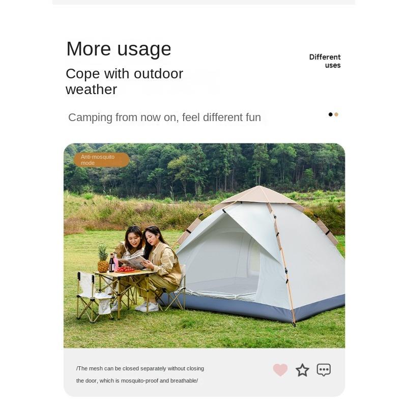 Outdoor Camping Folding Fully Automatic Tent for 3-4 People On The Beach, Simple and Quick To Open, Double Rain and Dew Proof