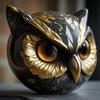 Hot Small Owl Sculpture Resin Luxury Dog Sculpture Marble Texture Home Ornament Office Desk Decor