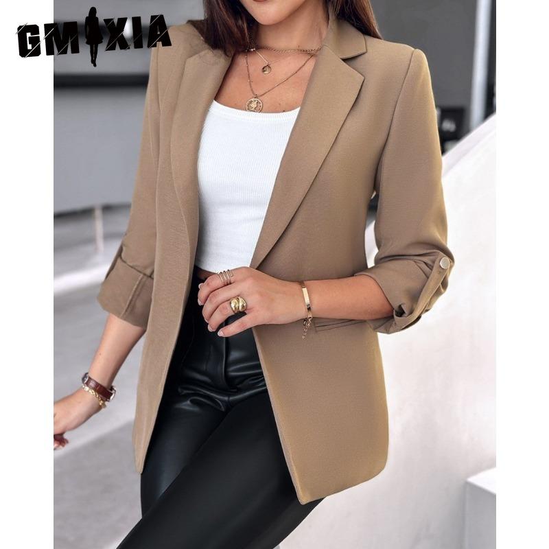 

GMXIA женские винтажные повседневные куртки и пальто с решетчатым принтом осень-зима с длинными рукавами и воротником-поло XXXL хаки