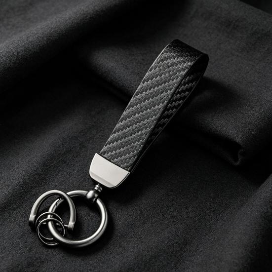 Keychain Pendant, Carbon Fiber Car Key Chain with Anti-Lost D-Ring, Universal Keychain for Men And Women