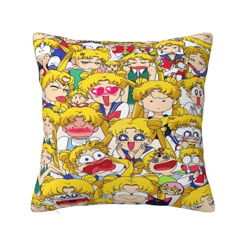Custom Luxury Sailors Moon Cartoon Cushion Cover Soft Luna Cartoons Throw Pillow Case