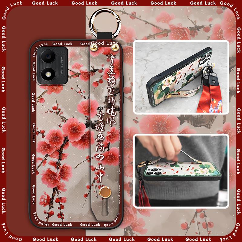 Phone Holder For Mom Phone Case For TCL 305i/5164D Anti-dust Soft case Chinese style Elderly lady Ring Anti-knock