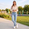 Blouse Femme à Manches Longues en Dentelle à Col en V Haut T-shirt Décontracté pour un Usage Quotidien