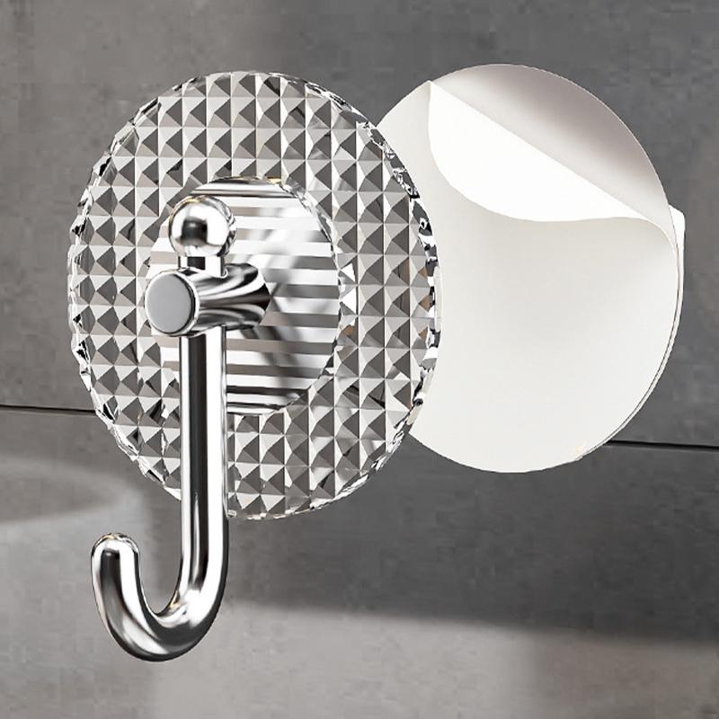 4Pcs Acrylic Door Hook Adhesive Wall Hooks Transparent Anti-skid Traceless Heavy Duty Stick On Hook Bathroom Kitchen Wall Sticke
