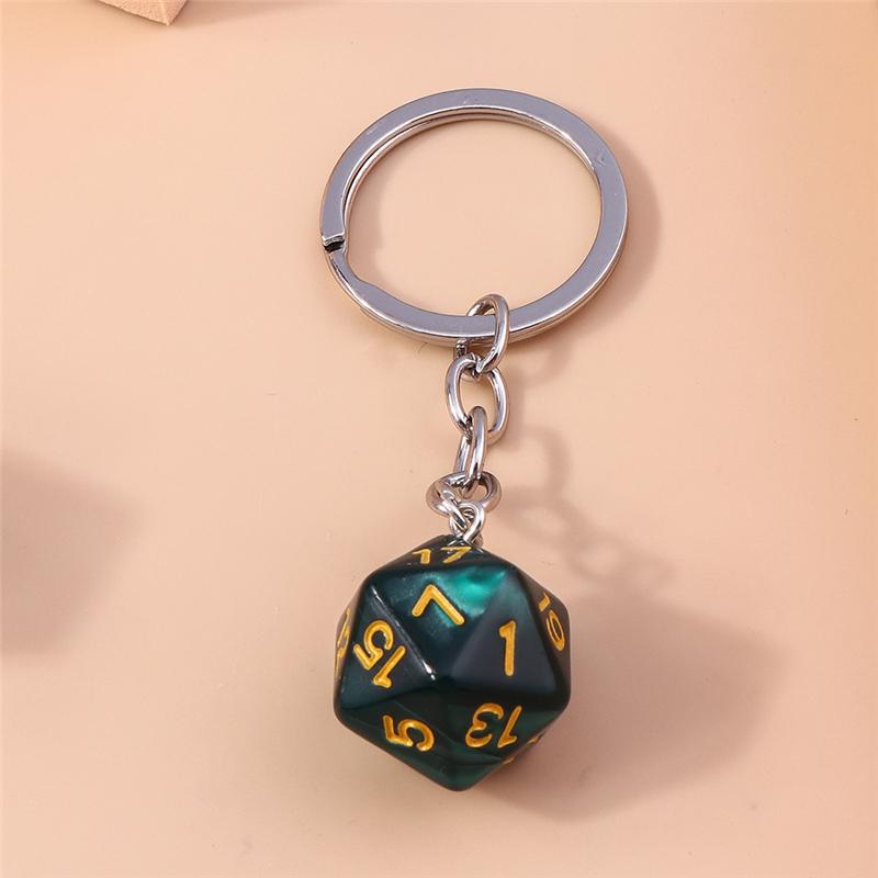 Cuet Resin Geometric Dice Keychain Keyring Pendants for Women Men Car Key Holder Handbag Pendants Charms DIY Jewelry Gifts