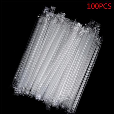 100Pc Clear Individually Wrapped Drink PP Straws Drink Straws Party Supplies Disposable Plastic Straws Birthday Celebration