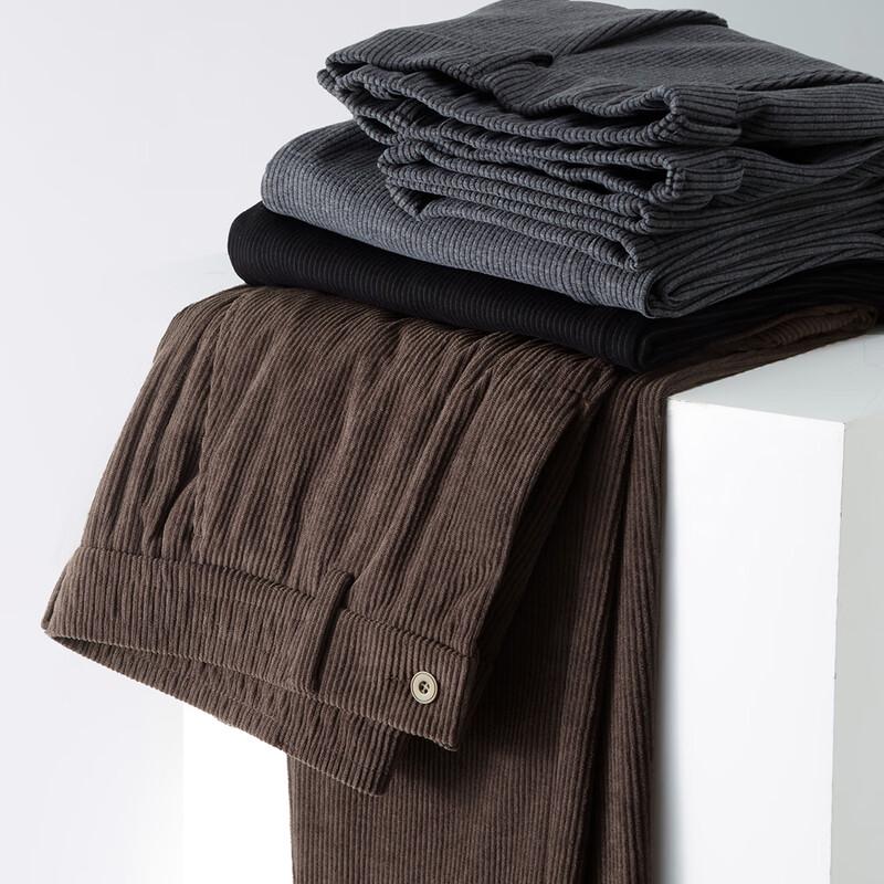 Shanshan Men's Corduroy Warm Straight-Leg Casual Pants